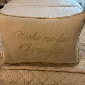 Wake Me for Champagne Accent Pillow